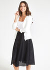 Ruffle Edge Knit Cardigan, Cream, large