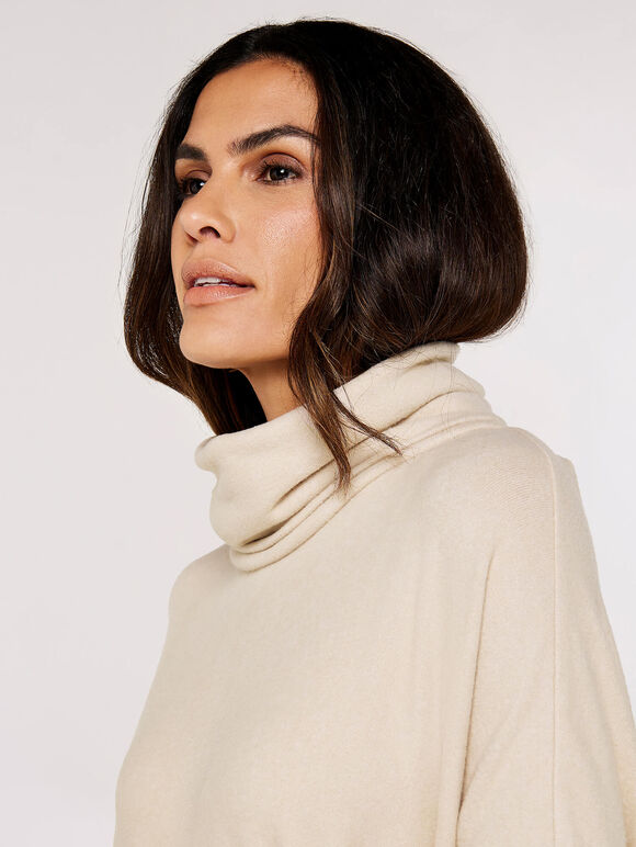 Soft Touch Heavy Jumper, Stone, large