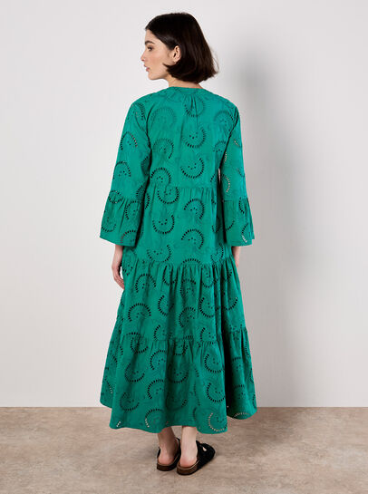 Broderie Tiered Midi Dress