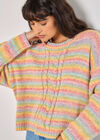 Pastel Stripes Cable Knit Jumper, Assorted, large