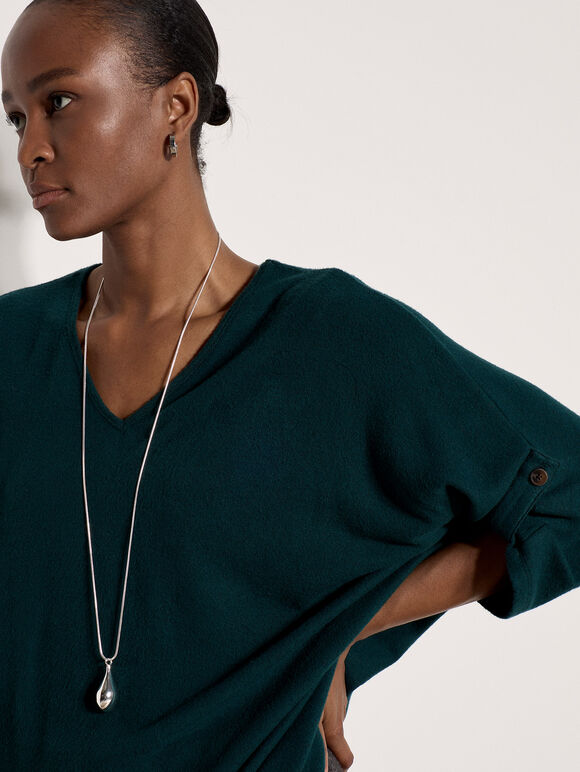 Soft Touch Oversized Batwing Top, Green, large