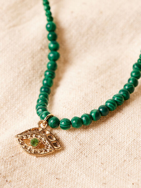 Emerald Semi-Precious Necklace, Green, large
