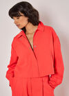 Soft Tailored Cropped Jacket, Red, large