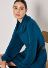 Soft Knit Mini Dress, Teal, large