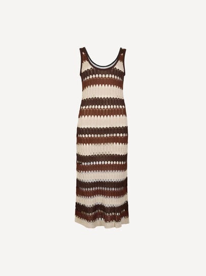 Crochet Stripe Midaxi Dress