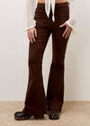 Lara Cotton Flare Jeans, Brown, large