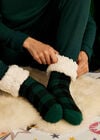 Gingham Checked Socks, Green, large