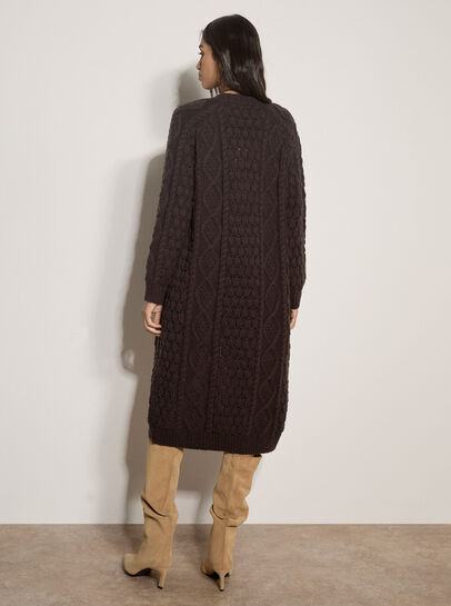 Chunky Cable Knit Longline Cardigan
