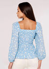 Ditsy Dot Smocked Top, Blue, large