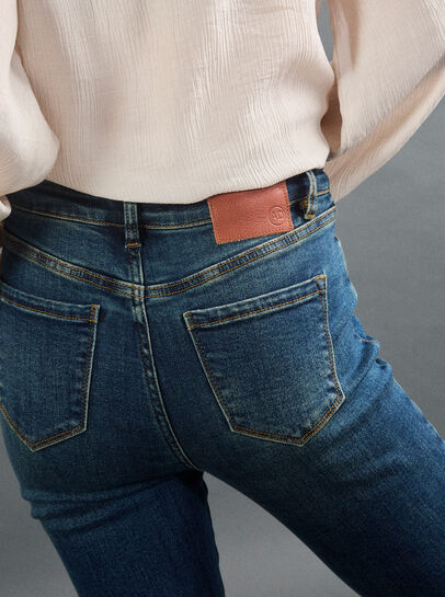 Sadie Green Wash Skinny-Fit Jeans