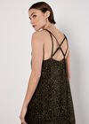Animal Print Crepe Maxi Slip Dress, Khaki, large