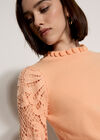 Lace Mesh Jumper, Peach, large