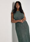 Curve Sparkle Plisse Midi Dress, Aqua - Turquoise, large