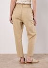 Straight Leg Paperbag Trousers, Stone, large