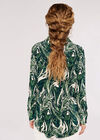 Marble Print Plisse Shirt, Green, large