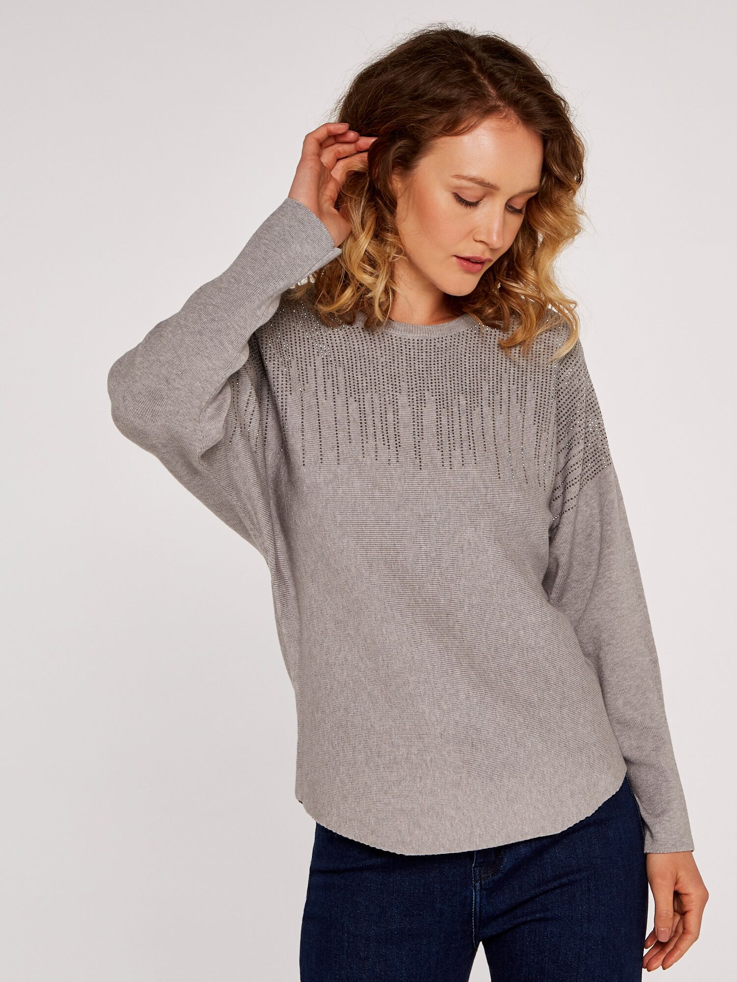 Grey batwing jumper cheap
