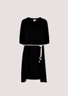 Mini-robe en lin et coton, Noir, grand