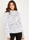 Chunky Cowl Neck Jumper, Blue, large