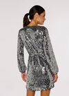 Sequin Shift  Mini Dress, Light Grey / Silver, large