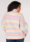 Curve – übergroßer pastell-ombre-pullover, rosa, größe l