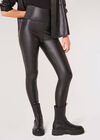 Legging taille haute aspect cuir, Noir, grand