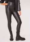 High-Rise Leather Look Leggings, Black, large