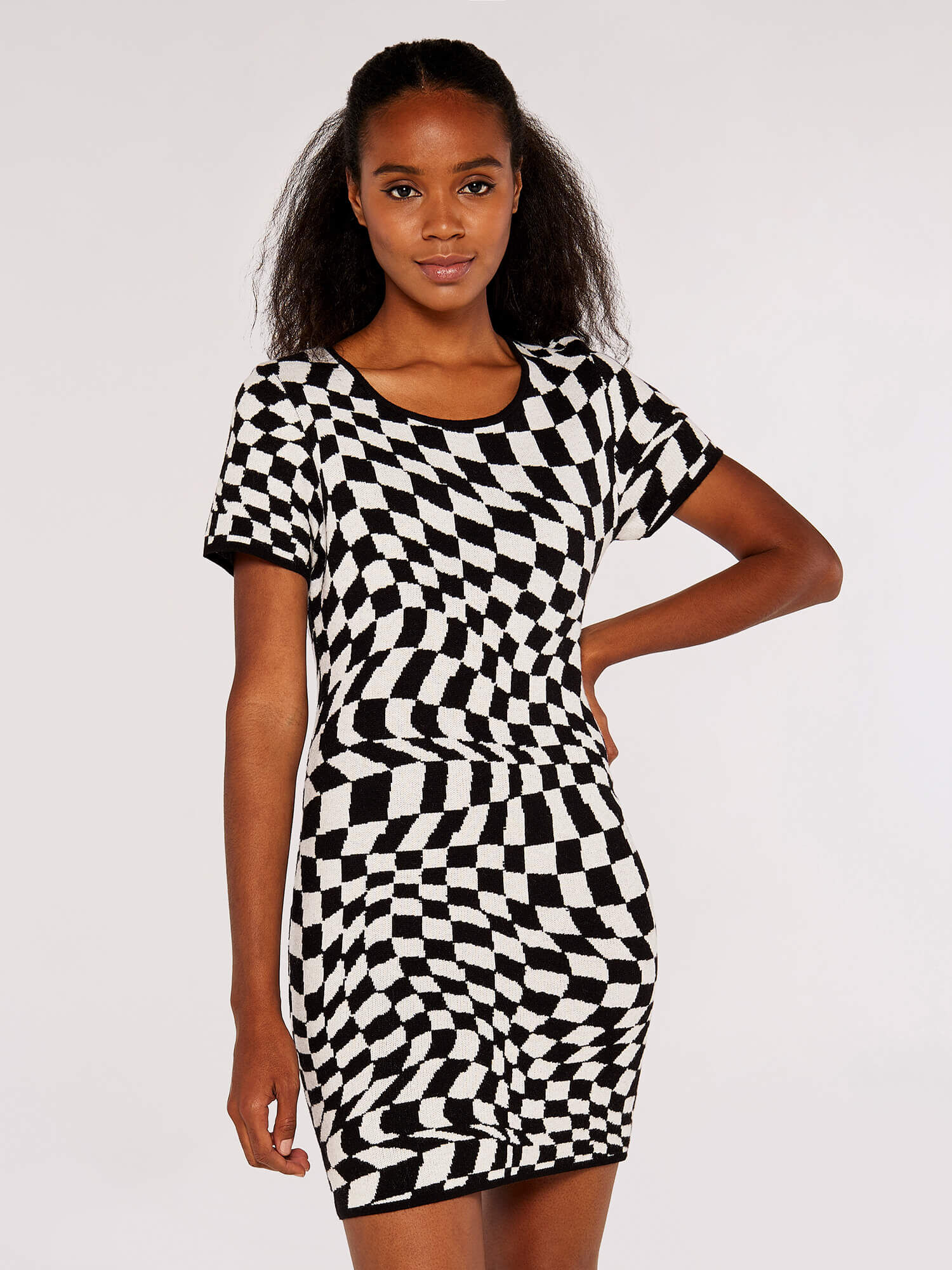 Checkered bodycon dress 2025