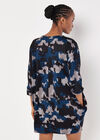 Paint Splash Jersey Knit Mini Dress, Navy, large