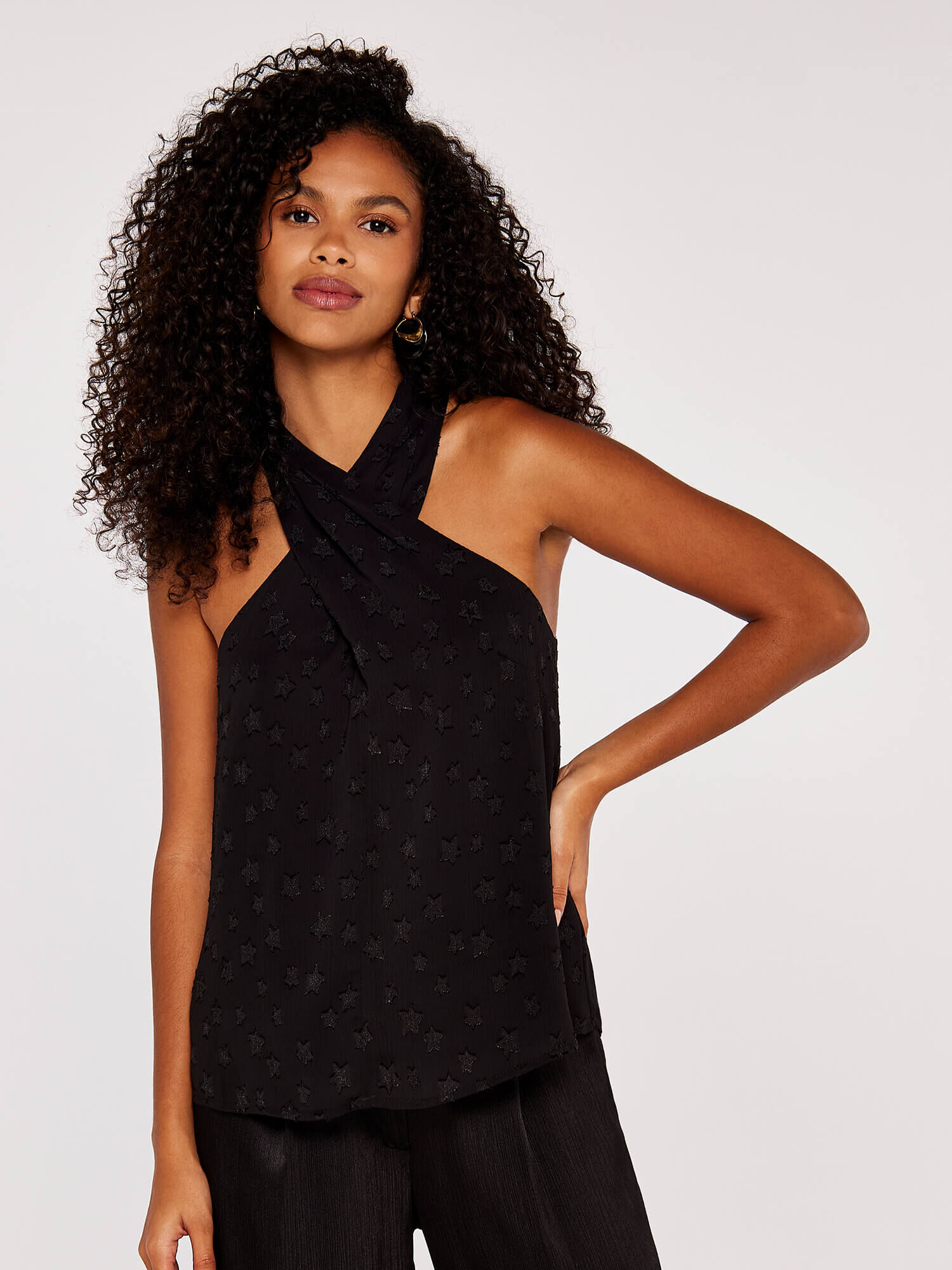 Black halter neck top top