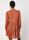 Gold Foil Mini Dress, Rust, large