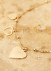 Gold Tone Heart Charm Necklace, Yellow, large
