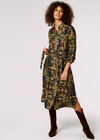 Ikat Patchwork Midaxi Dress, Khaki, large