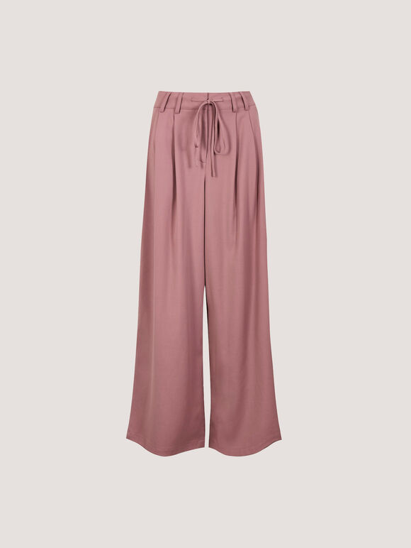 Pleat Detail Wide-Leg Trousers, Pink, large