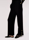 Ribbed Wide Leg Trousers, Black, large