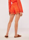 Scallop Lace Shorts, Orange, large