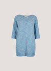 Multi-Coloured Waffle Knit Longline Top, Blue, large