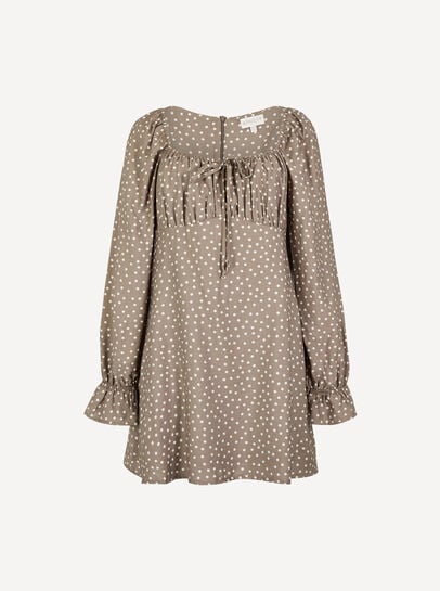 Polka Dot Milkmaid Mini Dress