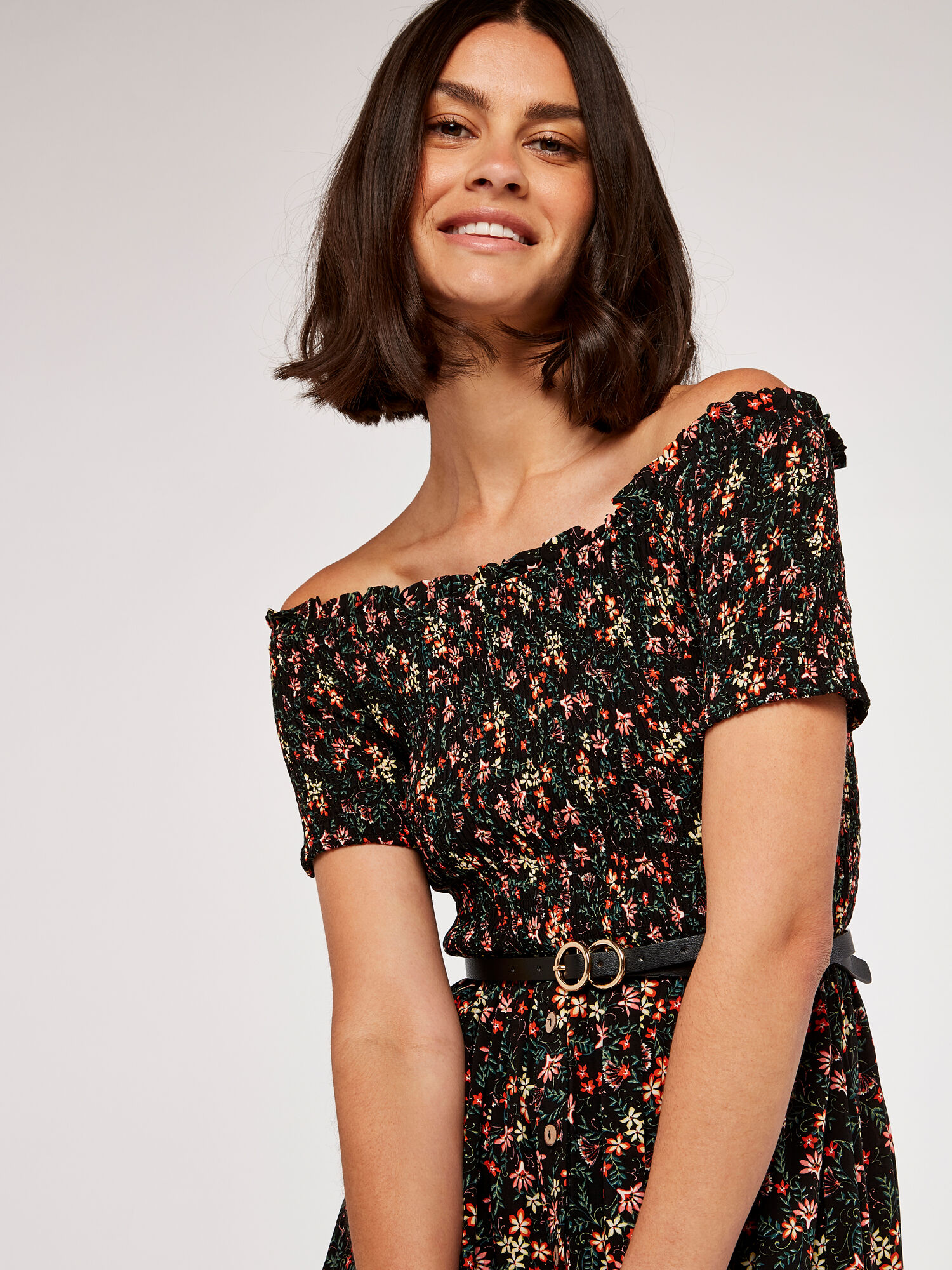 Wild flower off shoulder dress top