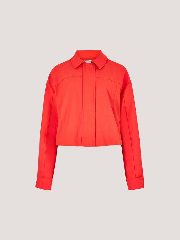 Soft Tailored Cropped Jacket, Red, large