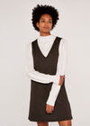 Arrow Pinafore Dress, Khaki, large