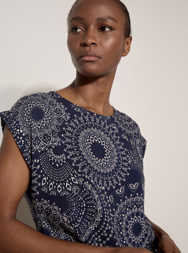 Kaleidoscope Woven T-Shirt, Navy, large