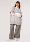 Oversized Poncho Jumper, Grey, large