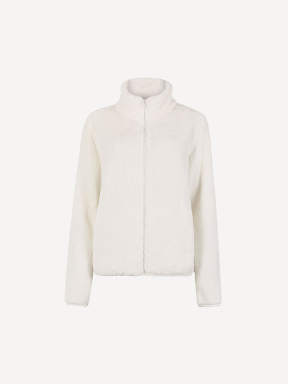 Fleece Cardigan, Cream, large