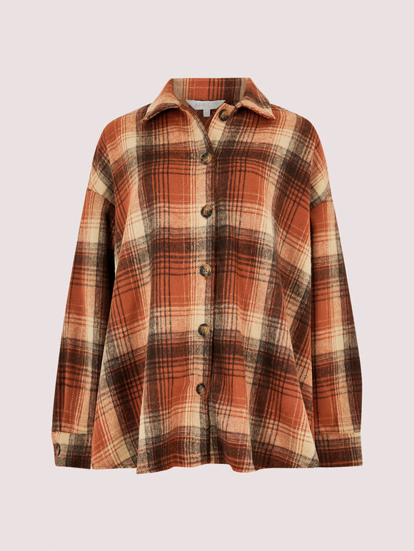 Plaid Check Shirt , Rust, large