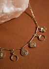Gold Tone Charm Necklace, Gold, large
