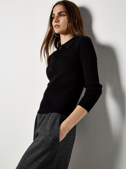 Zip Through Ribbed Knit Cardigan