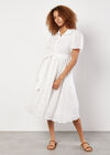 Cotton Broderie Midi Dress, White, large