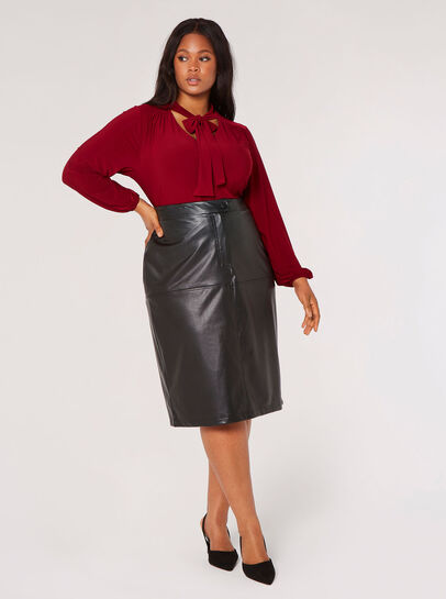 Curve Tie Neck Jersey Top
