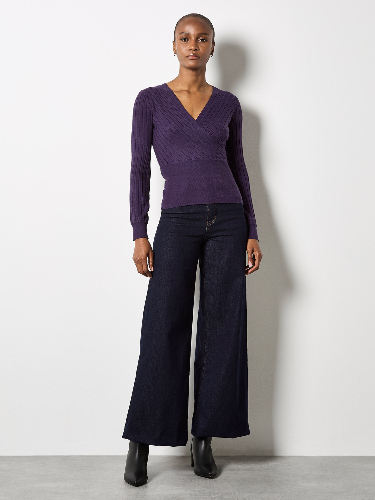 Rib Knit Wrap Top | Apricot Clothing