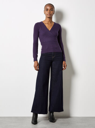 Rib Knit Wrap Top